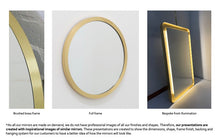 Bespoke AP Mirror Round Shape Standard Silver Tint Brushed Brass Frame Finish