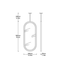 Modern Capsula™ Ceiling Suspended Bevelled Mirror with Brass Full Frame