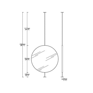 NEW Orbis™ Countertop to Ceiling Round Mirror with Brass Frame