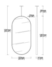 Bespoke Ceiling Suspended Capsula™ Mirror Front Illumination Full Frame Matte Powder-Coated Black Finish 1 Arm  (1067 x 533 x 41mm)