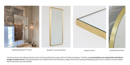 Bespoke Suspended Quadris™ Mirror Full Frame Brushed Brass Finish 2 rods (1067 x 1104 x 30mm)