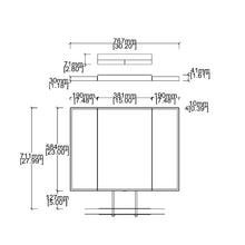 NEW Illuminated Triptych Countertop Mirror with Brushed Brass Frame & Backing