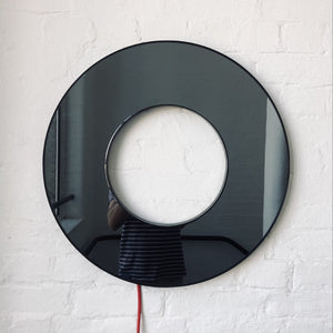 Back Illuminated Contemporary Donut™ Round Black Tinted Mirror with Black Frame
