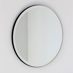 Orbis™ Bevelled Round Elegant Frameless Mirror with Velvet Backing