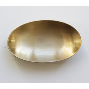 Handcrafted Brushed Brass Decorative Plate, Small