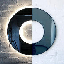 Back Illuminated Contemporary Donut™ Round Black Tinted Mirror with Black Frame