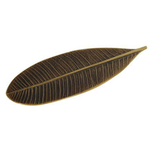 Leaf Handcast Brass Bronze Patina Paperweight