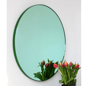 Orbis™ Contemporary Round Green Tinted Mirror with Green Frame