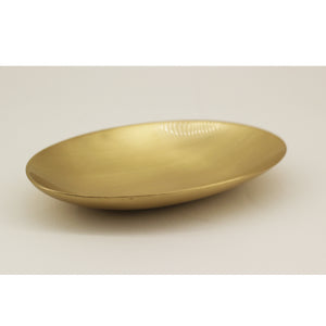 Handcrafted Brushed Brass Decorative Plate, Small