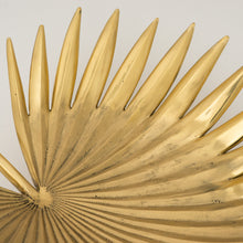 Handcast Brass Palm Tree Leaf Decorative Bowl Sculpture, Large