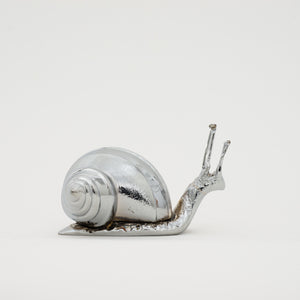 Handmade Cast Brass Snail with Nickel-Plated Finish