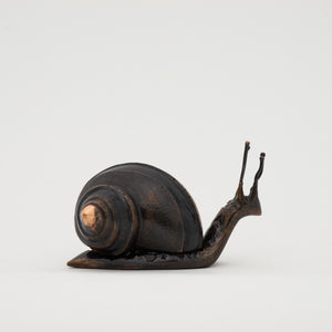 Handmade Cast Dark Bronze Snail Large Paperweight