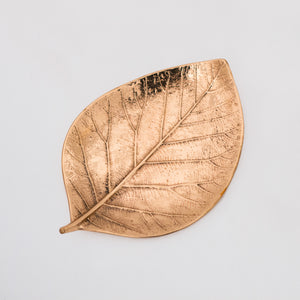 Cast Bronze Leaf Decorative Handmade Dish Vide-poche, Medium