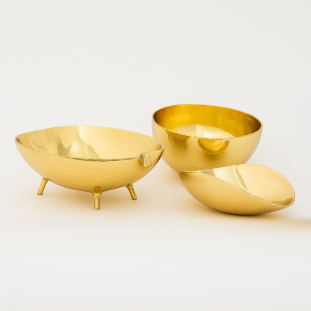 Set of three Polished Brass Decorative Bowls