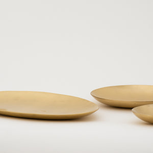 Handmade Brushed Brass Decorative Plate, Vide-Poche, Medium
