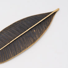 Leaf Handcast Brass Bronze Patina Paperweight