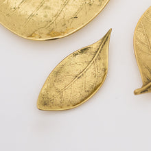 Set of 3 Handmade Brass Leaves Decorative Dishes, Vide-Poche