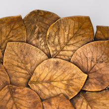Handmade Brass Cast Leaf Decorative Bowl Sculpture, Medium