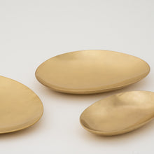 Set of 3 Handcrafted Polished Brass Decorative Plates, Vide-poche