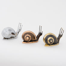 Handmade Cast Brass Snail Paperweight, Large