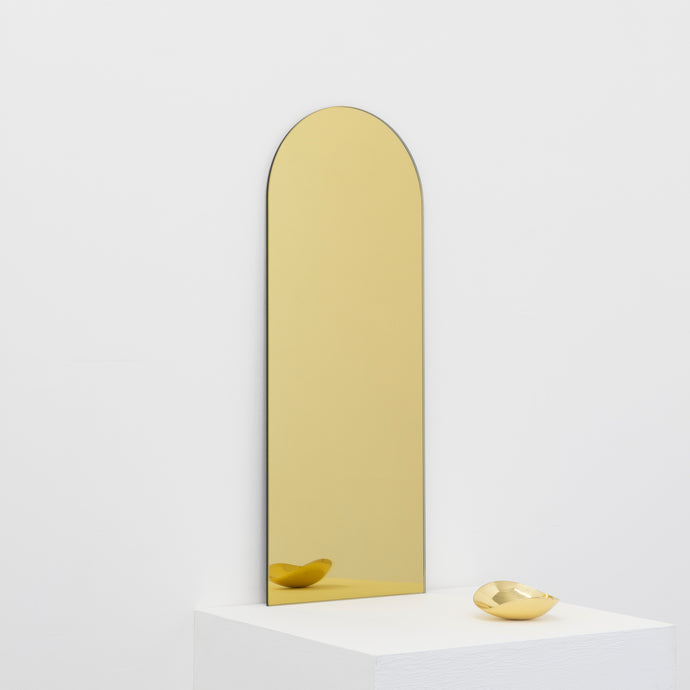 Arcus™ Arch shaped Gold Tinted Minimalist Frameless Mirror