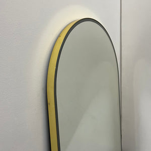 Arcus™ Front Illuminated Arched Contemporary Mirror with a Brass Frame