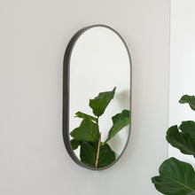 Capsula™ Front Illuminated Capsule shaped Mirror with Bronze Patina Brass Frame, Customisable