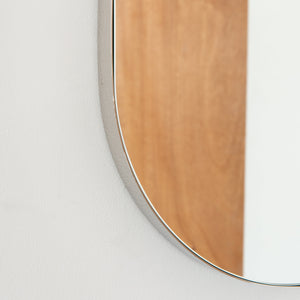 20% off Ready to Ship - Capsula Pill shaped Mirror with Modern Nickel Plated Frame