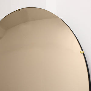 Orbis™ Round Convex Bronze Tinted Art Deco Frameless Mirror
