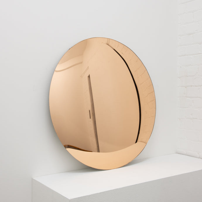 Orbis™ Round Rose Gold Tinted Convex Frameless Mirror