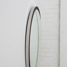 Orbis™ Round Convex Mirror with a Black Timber and a Polished Stainless Steel Frame