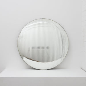 20% off Ready to Ship - Orbis Round Reeded Glass Convex Frameless Mirror with Clips