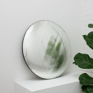 20% off Ready to Ship - Orbis Round Reeded Glass Convex Frameless Mirror with Clips