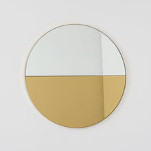 20% off Ready to Ship - Orbis Dualis Mixed Tint Gold + Silver Contemporary Round Mirror with Brass Frame