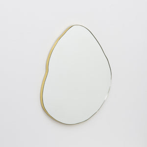 Ergon™ Organic Shaped Modern Mirror with a Brushed Brass Frame