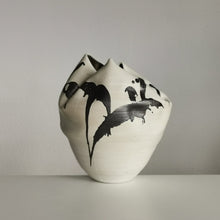 White Undulating Form with Expressive Markings, Unique Ceramic Sculpture Vessel N.79, Objet d'Art