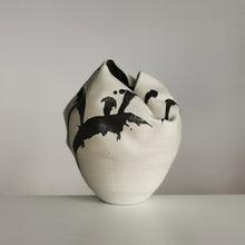 White Undulating Form with Expressive Markings, Unique Ceramic Sculpture Vessel N.79, Objet d'Art