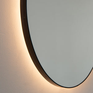 Orbis™ Illuminated Contemporary Round Mirror with a Bronze Patina Brass Frame, Bespoke