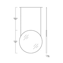 Orbis™ Suspended Round Mirror with Brushed Brass Frame and Two Arms