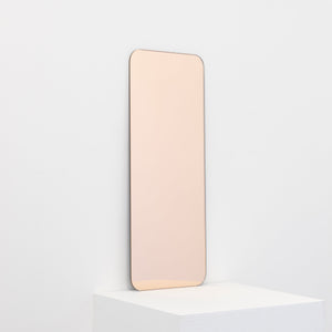 20% off Ready to Ship - Quadris Peach / Rose Gold Tinted Rectangular shaped Contemporary Frameless Mirror