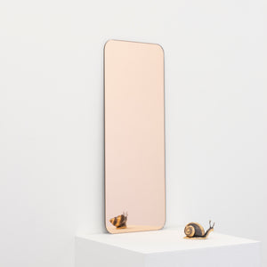Quadris™ Peach / Rose Gold Tinted Rectangular shaped Contemporary Frameless Mirror