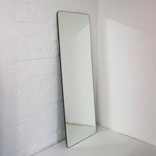 Wall Leaning Quadris™ Floor Mirror with a Patinated Frame