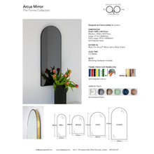 Arcus™ Suspended Arch shaped Bathroom Modern Mirror with a Brushed Brass Frame