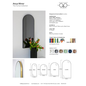 Arcus™ Arch shaped Black Tinted Contemporary Frameless Mirror with Floating Effect