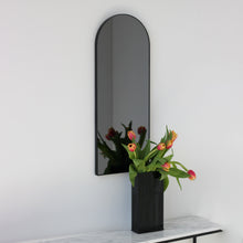 Arcus™ Arch shaped Black Tinted Contemporary Mirror with a Black Frame