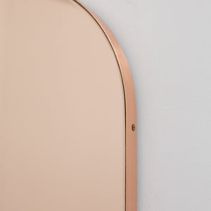 Arcus™ Arch shaped Rose Gold Contemporary Mirror with a Copper Frame