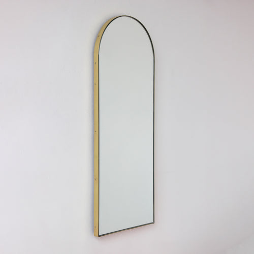 Arcus™ Arch shaped Modern Mirror with a Brass Frame