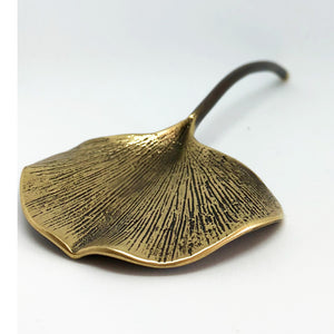 Gingko Brass Leaf paperweight