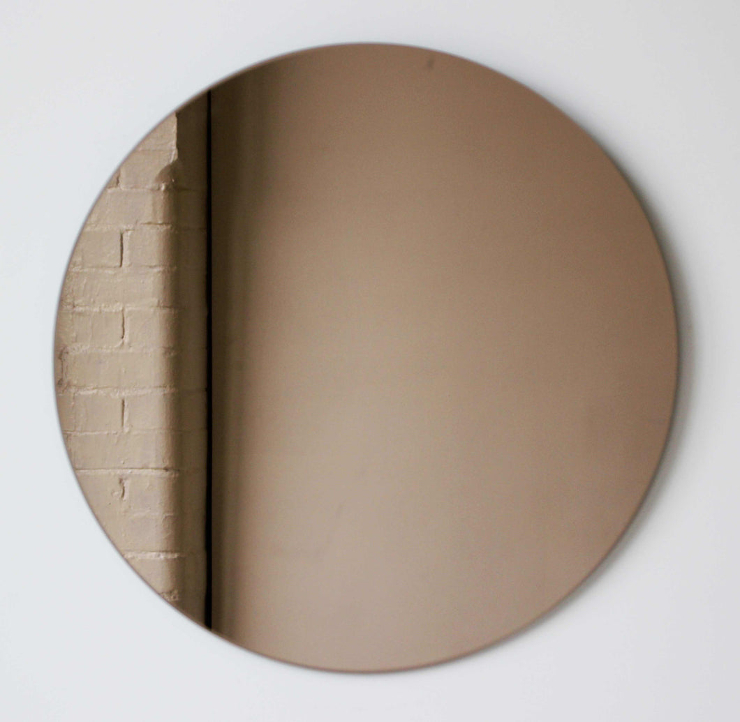 Orbis™ Bronze Tinted Round Minimalist Frameless Mirror