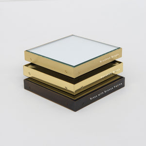 Orbis™ Bronze Tinted Round Contemporary Mirror with a Bronze Patina Brass Frame